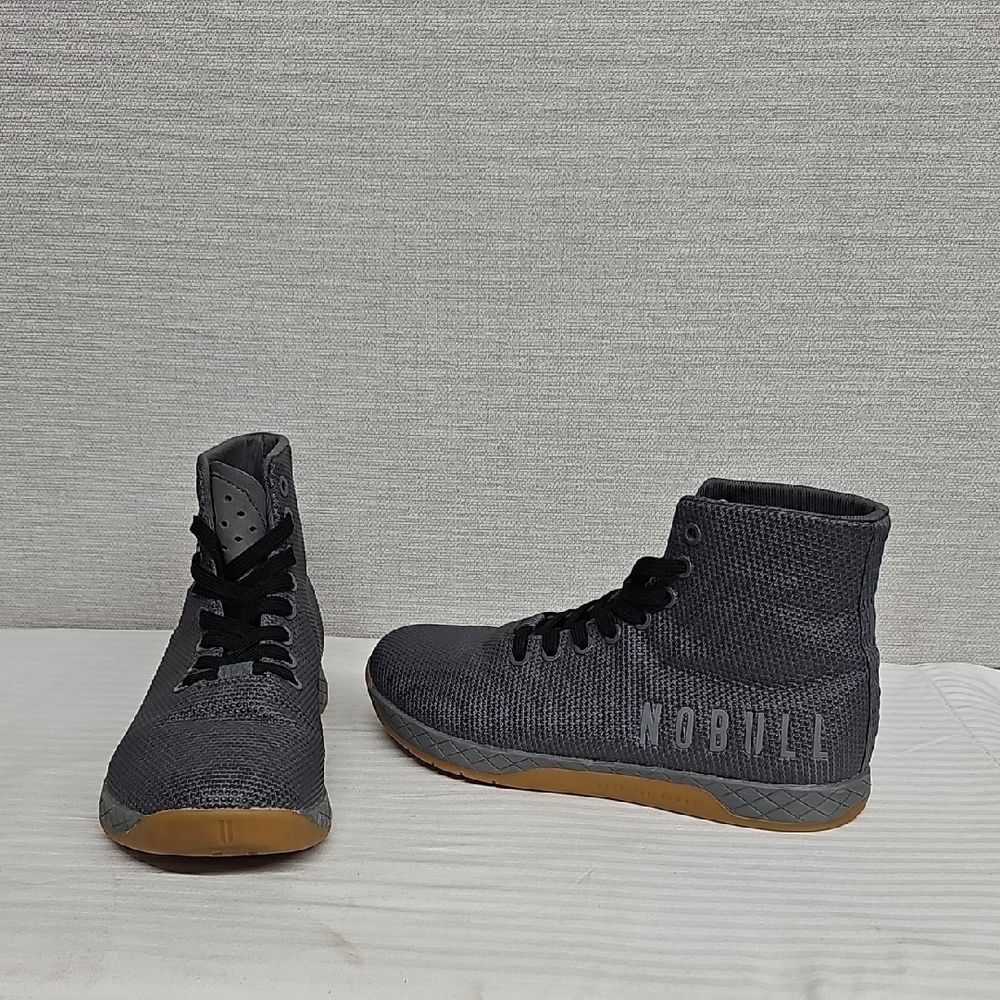 NOBULL Black Knit High-Top Sneakers with Gum Soles